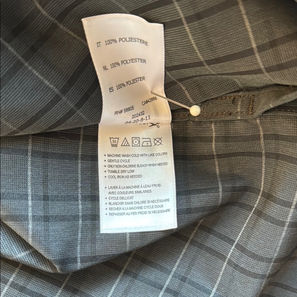 Synrgy Black and Gray Casual Button Down Shirt with Short Sleeves - Picture 5 of 5